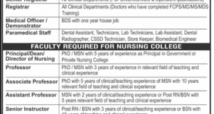 Naizi Medical & Dental College Latest Vacancies In Sargodha